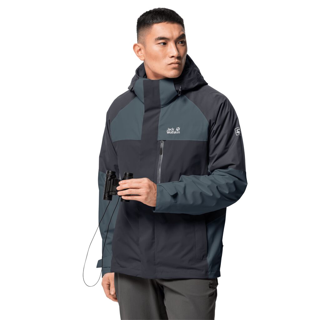 Jack Wolfskin STETING PEAK μπουφαν 3 σε 1 ανδρικα ανθρακίτης | GR3045779